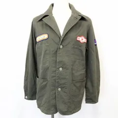古着 エスタコット Estacot Comfort Lifestyle ボタンジャケット カバーオール 長袖 裏地無し 綿100% M ミリタリーグリーンカーキ系 レディース