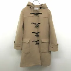 【中古】[印象A] J.PRESS ジェイプレス ダッフルコート レディース [B94-98/H101-105/T162-168] キャメルブラウン ベージュ系 毛×ナイロン トグルの紐は牛革 無地 チンストラップ付き 背抜き裏地 長袖のサムネイル
