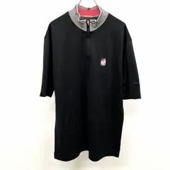 【中古】[印象A] GREENCLUBS グリーンクラブ Tシャツ メンズ XL 4 ブラック 黒 綿100% モックネック ハーフジップ ルーニー テューンズ 刺繍 5分袖のサムネイル