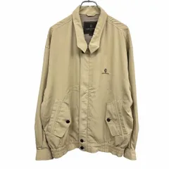 【中古】[印象AB] GIANNI VALENTINO ジャンニバレンチノ ブルゾン / ジャケット メンズ LL XL ベージュ ポリ100% フルジップ 内ポケット×１ 薄手 背中の肩回りにのみ裏地付き 長袖 刺繍のサムネイル