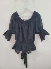 nice claup ブラック オフショルダー ブラウス