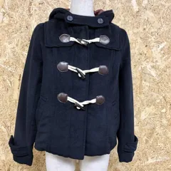 【中古】[印象BC] THE EMPORIUM ジエンポリアム レディース L ダークネイビー フリースダッフルジャケット パーカー トグルボタン×ジップ 裏地付き 長袖のサムネイル