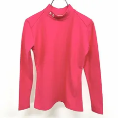【中古】[印象AB] UNDER ARMOUR アンダーアーマー トレーニングシャツ / プラクティスシャツ / アンダーシャツ レディース M ピンク ナイロン×ポリなど モックネック ストレッチ ロゴ 長袖のサムネイル