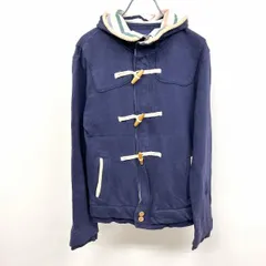古着 UNION STATION スウェットジャケット パーカー トグル×ジップ 裏毛 長袖 綿100% 3 ネイビー(フード裏地：マルチカラー) 紺 レディース