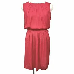 古着 ザラ ZARA BASIC ノースリーブワンピース 薄手 ウエストゴム 裏地付き 胸タック ウエストギャザー 無地 ポリ100% S ピンク レディース