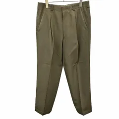【中古】[印象AB] PIA SPORTS ピアスポーツ パンツ メンズ 79 グリーン 緑 ウール100% テーパード タック 前身頃の脛あたりまで裏地付き ジップフライのサムネイル
