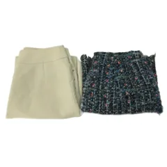 デュアルヴュー DUAL VIEW 美品 2点セット ミニスカート ツイード 40 ベージュ 紺 ネイビー 0924 ■YHS4のサムネイル