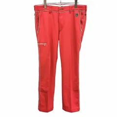 古着 エドウィン ゴルフ サイドライン パンツ ストレート メッシュポケット Dリング ポリ100% LL XL ピンクレッド系 赤系×ベージュ メンズ