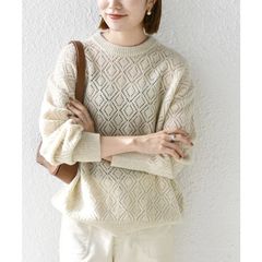 SLOBE IENA HAMILTON ケーブルニットクルーネックプルオーバ - メルカリ