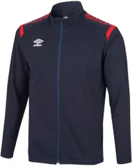 アンブロ umbro サッカー ウォームアップジャケット メンズ アウター ジャージ 上着 トップス 防風 吸汗 速乾 ストレッチ 軽量 フットボール 部活 練習 トレーニング 男子 男性  UAS2350 NVRD ネイビー×レッド