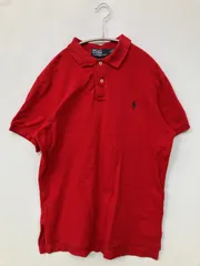 Polo by Ralph Lauren ポロバイラルフローレン ポロシャツ L レッド 無地 ワンポイント ブランドロゴ 半袖