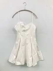 ZARA ザラ ワンピース XS ホワイト 無地 レース 袖なし ショート・ミニ丈 フレア