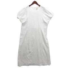 ユニクロ UNIQLO ハナタジマ HANA TAJIMA コットン ドビー ロング ワンピース 半袖 ホワイト 白 XL 大きいサイズ 437428