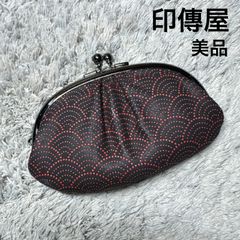 未使用 インデンヤ 印伝 印傳屋 ☆ 青海波 がま口 小銭入れ 鹿革 日本製 印傳屋（INDEN-YA） 印伝 財布 小銭入れ がま口 なごみ とんぼ 伝統