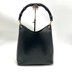 GUCCI グッチ バンブー レザー ショルダーバッグ トートバッグ ブラック 黒 2Y6681
