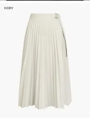 NICE CLAUP ベルト付き プリーツ スカート