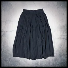 プリーツスカート ネイビー ロング丈 ミモレ丈 上品 フェミニン 古着