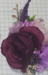 へアクリップ お花の髪飾り 1つ　紫系 ピンク系 ♡1点物です♡ フラダンス コーラス フラメンコ 社交ダンス 舞台に  オーダーも可 お値下げ中