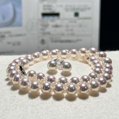新品未使用】最高級オーロラ天女K18WG金具アコヤ真珠ネックレスセット 