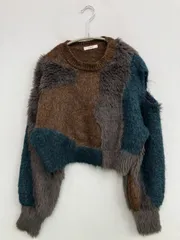 MURUA ムルーア ニット/セーター F ブラウン ウール・ニット ショート丈 その他総柄 長袖 クルーネック(丸首)