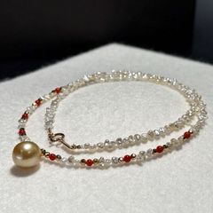 高島屋 16連ネックレス 砂ケシパール 極小 保証書、ケース付き 芥子