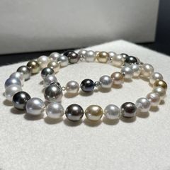 テリ最強✨白蝶&黒蝶真珠 南洋パール マルチカラー 大珠 ネックレス 12 テリ最強✨白蝶&黒蝶真珠 南洋パール マルチカラー 大珠 ネックレス 12