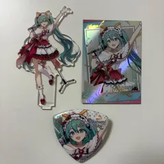 プロセカ x ピザハット 中国限定 缶バッジ、カード、キャラアクリル 3点セット　初音ミク