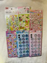 まとめ）平成ボンボンドロップ立体ガラス玉キラキラステッカー シール DAISO