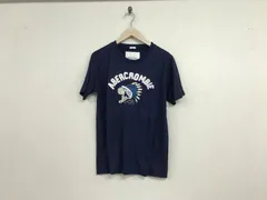 本物アバクロンビーアンドフィッチAbercrombie&Fitchアバクロコットン刺繍半袖Tシャツメンズサーフアメカジミリタリーストリートスケーターワークビジネススーツモードスポーツゴルフ紺ネイビーSマカオ製