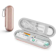 Crystal craft 歯ブラシケース ブラウン オーラルB フィリップス ソニッケアー 対応 携帯 電動 収納 トラベル 旅行 持ち運び【ブラック】 [ブラック]