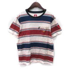 ブルーブルー BLUE BLUE ハンテン HANG TEN Tシャツ カットソー ボーダー 半袖 2 M マルチカラー /YI