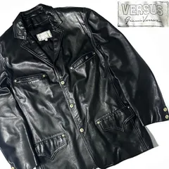 【90s】【イタリア製】【VERSUS VERSACE】【Gianni Versace】ヴェルサーチ レザー ウエスタンデザイン ジャケット ブラック アーカイブ ビンテージ 古着のサムネイル