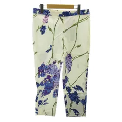 レッド ヴァレンティノ RED VALENTINO タグ付き パンツ スラックス ストレート 花柄 40 白 ホワイト 0331