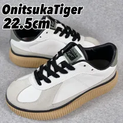 0570美品【オニツカタイガー】デレシティ 22.5cm ホワイト×グリーン