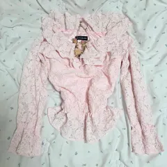 CECIL McBEE 日本ヴィンテージ)ピンク いちごミルク 姫ギャルst レース オフショルダーブラウス