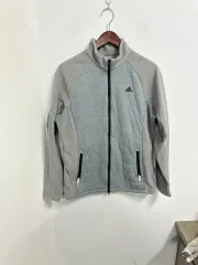 アラビヤヴィンテージ adidas 起毛 ジップアップ ジャケット グレー 100