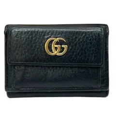 グッチ GGマーモント 三つ折財布 ミニ財布 ミニウォレット レザー ウォレット ブラック ゴールド GG ロゴ 523277 GUCCI 上品 高級感 洗練 コンパクト 実用的 ミニマル 使いやすい デイリー スタイリッシュ 長く使える