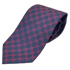 グッチ ネクタイ ループタイ GGパターン GG ロゴ ネイビー レッド 456524 GUCCI 上品 高級感 洗練 エレガント スタイリッシュ ビジネス フォーマル デイリー コーデ映え ラグジュアリー 長く使える