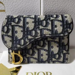 新品級/フルセット Dior オブリーク サドル カードウォレット