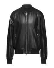 バルマン メンズ アウター ジャケット・ブルゾン BALMAIN レザーブルゾン Black ブラックのサムネイル