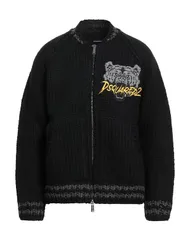 ディースクエアード メンズ アウター カーディガン DSQUARED2 ファスナー付きニット Black ブラックのサムネイル