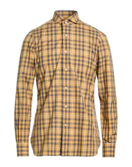 イザイア メンズ トップス シャツ ISAIA チェック柄シャツ Mustard マスタードのサムネイル