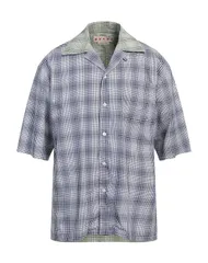 【送料無料】 マルニ メンズ シャツ トップス チェック柄シャツ Blue