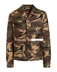 パーム・エンジェルス メンズ トップス シャツ PALM ANGELS 柄入りシャツ Military Green グリーンのサムネイル