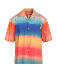 【送料無料】 マルニ メンズ シャツ トップス 柄入りシャツ Blue