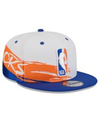 뉴엘라 남성 액세서리 모자 New Era Mens WhiteBlue New Yorknicks 2026 NBAllStar Game Brushstroke 9FIFTY Snap