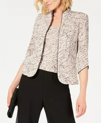 アレックスイブニングス レディース トップス ワンピース プチ ジャケット Alex Evenings Petite Jacket and Top Set Beige ベージュ