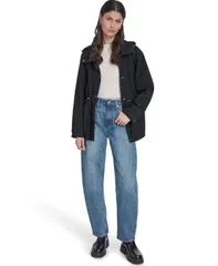 リーバイス レディース アウター ジャケット・ブルゾン Levis Womens CinchWaist Hooded Rain Anorak Jacket Black ブラックのサムネイル