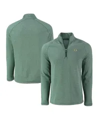 カッターアンドバック メンズ アウター ジャケット・ブルゾン フリース Cutter Buck Mens Heather Green Bay Packers Peshastin Eco Fleece TriBlend Raglan QuarterZip Jac