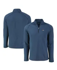 カッターアンドバック メンズ アウター ジャケット・ブルゾン フリース Cutter Buck Mens Heather Navy Denver Broncos Peshastin Eco Fleece TriBlend Raglan QuarterZip J